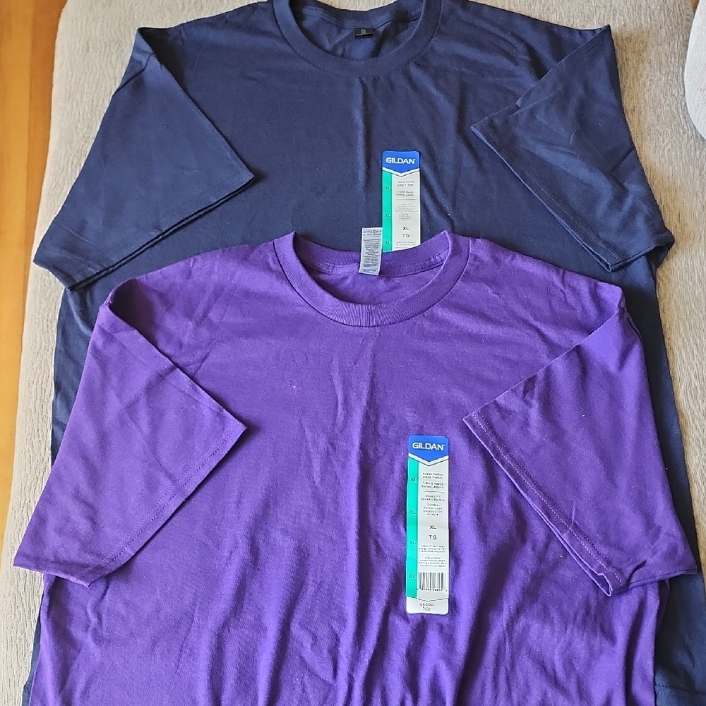 Gildan Navy and Purple T-Shirts